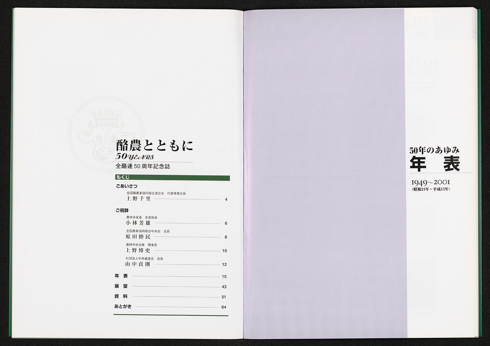 酪農とともに50years 全酪連50周年記念誌 書籍 論文 その他刊行物 一般社団法人 Jミルク 酪農乳業史デジタルアーカイブ