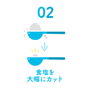 食塩を大幅にカット