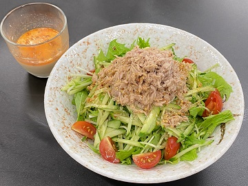 野菜たっぷり！冷や汁風旨辛ミルクそうめん