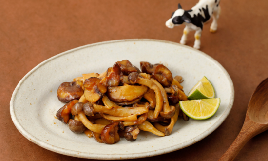 きのこと甘栗のミルクウスターソース煮