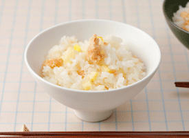 カニとレモンの炊き込みごはん